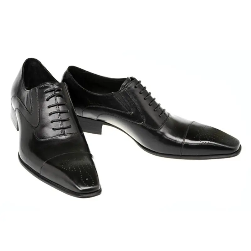 Oxford Lace Up Shoes para homens, Couro de bezerro envernizado, Sapatos de vestido Brogue, Classic Business, Formal, Homem, Drop Shipping, Tamanho grande 48