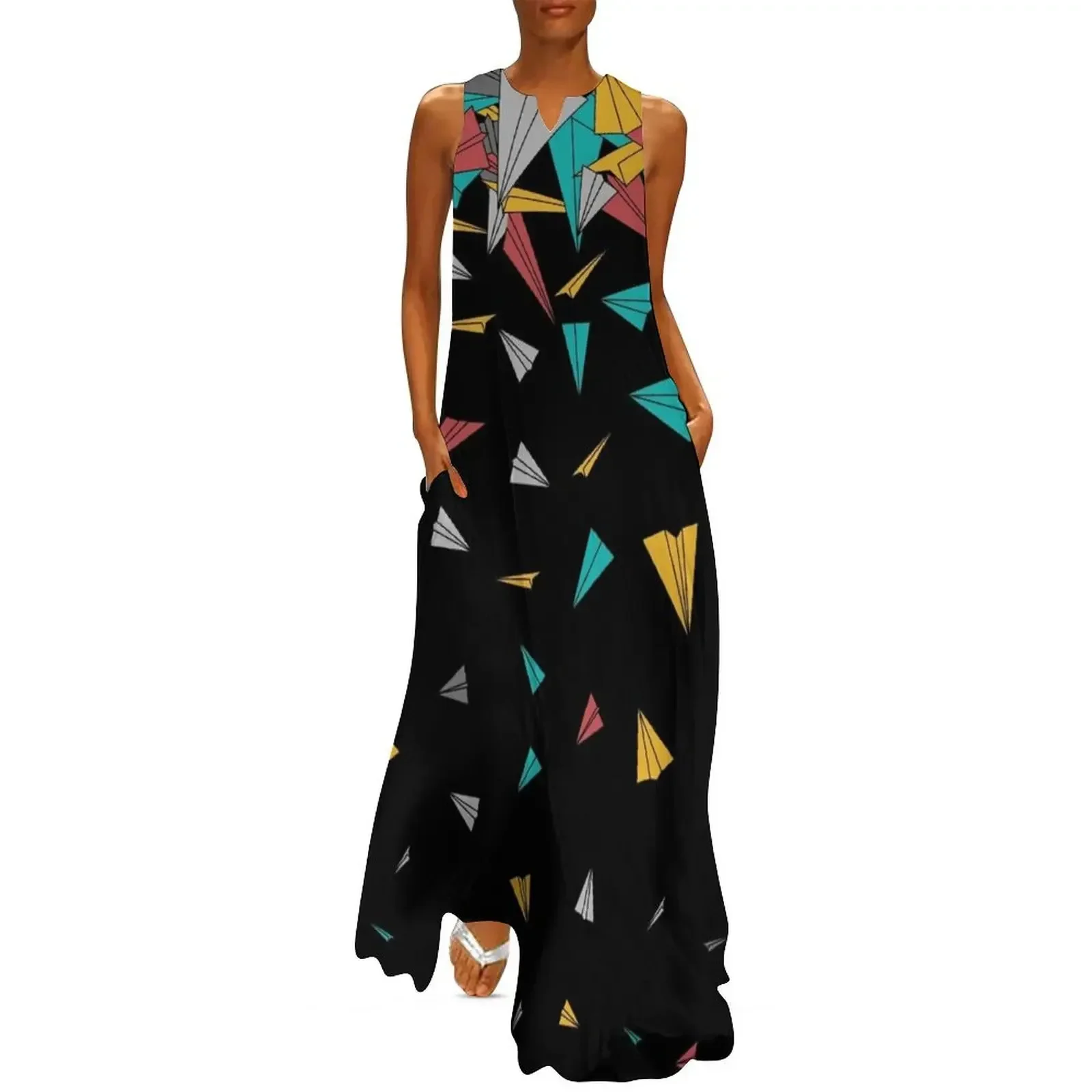 

Flying paper planes Long Dress summer dresses ladies 2025 chic and elegant woman dress Woman clothing womens dress