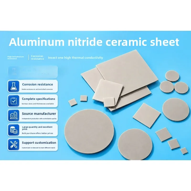 AlN Ceramic Substrate High Temp Insulation 30/40/50/100mm Copper Clad Custom