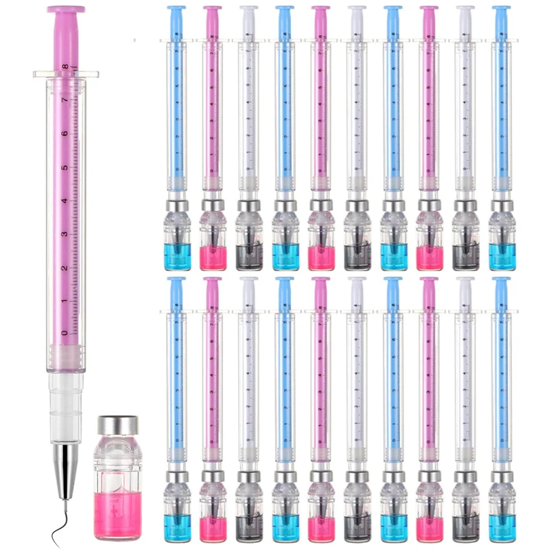 21 Pezzi Penne Siringa Penne Gel Penna Gel Siringa con Simpatico Tappo in Plastica Design Cartoon