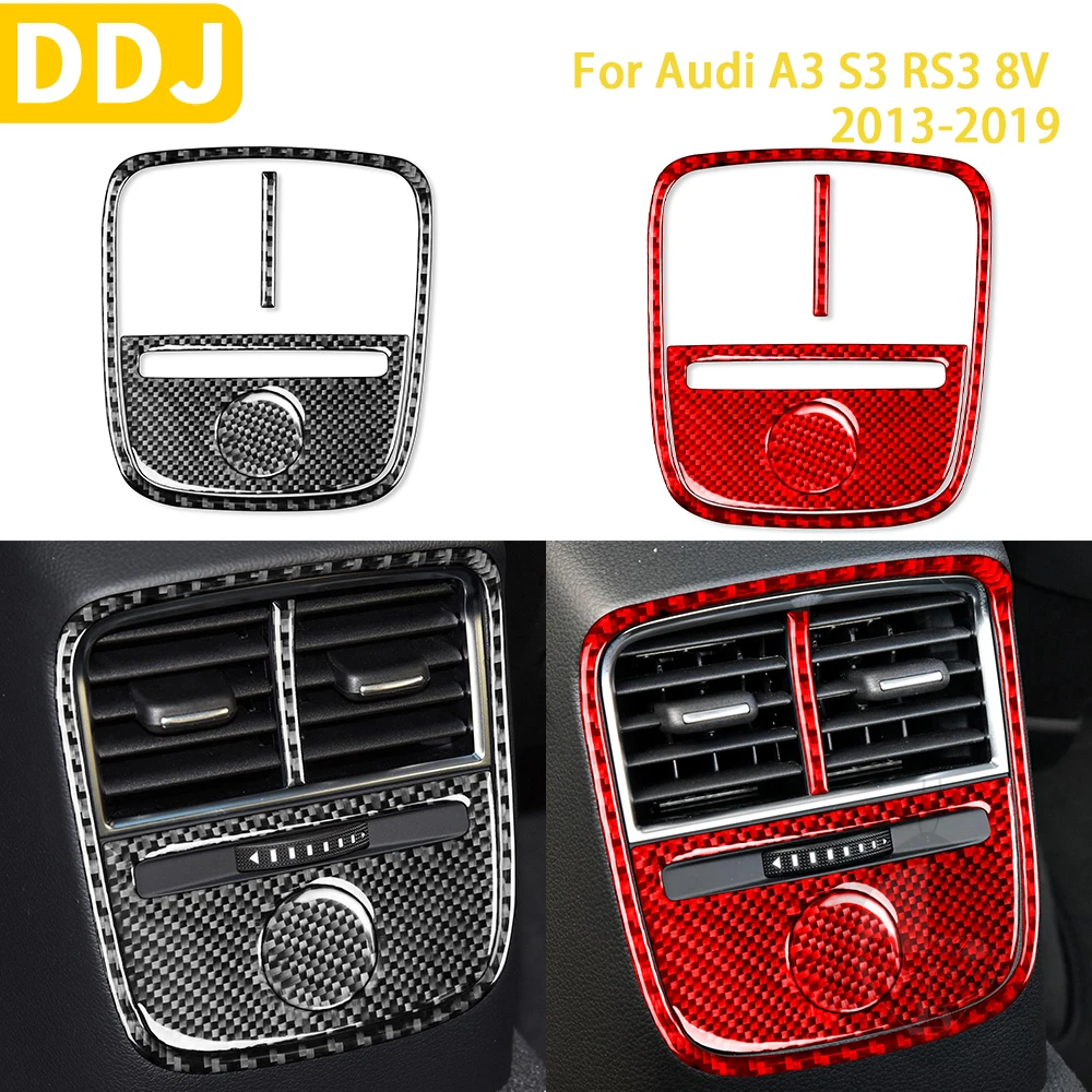 

For Audi A3 S3 RS3 8V 2013-2019 Accessories Car Car Interior Carbon Fiber Rear Air Vent Button Panel Modification Decoration