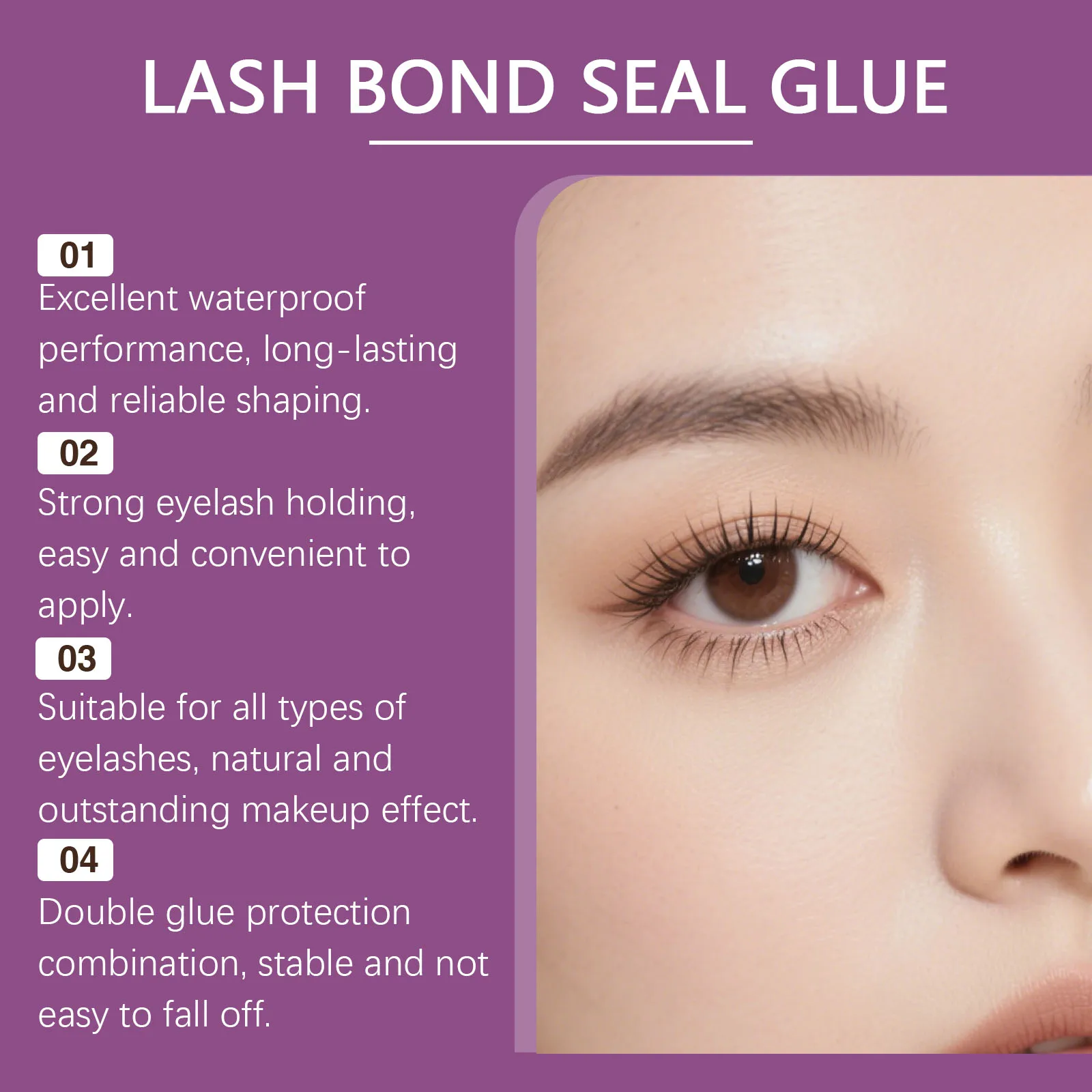 Zephoco Professional Eyelash Extension Glue Long Lasting Waterproof Mascara Adhesive for Cluster Eyelash Glue for Sensitive Eyes