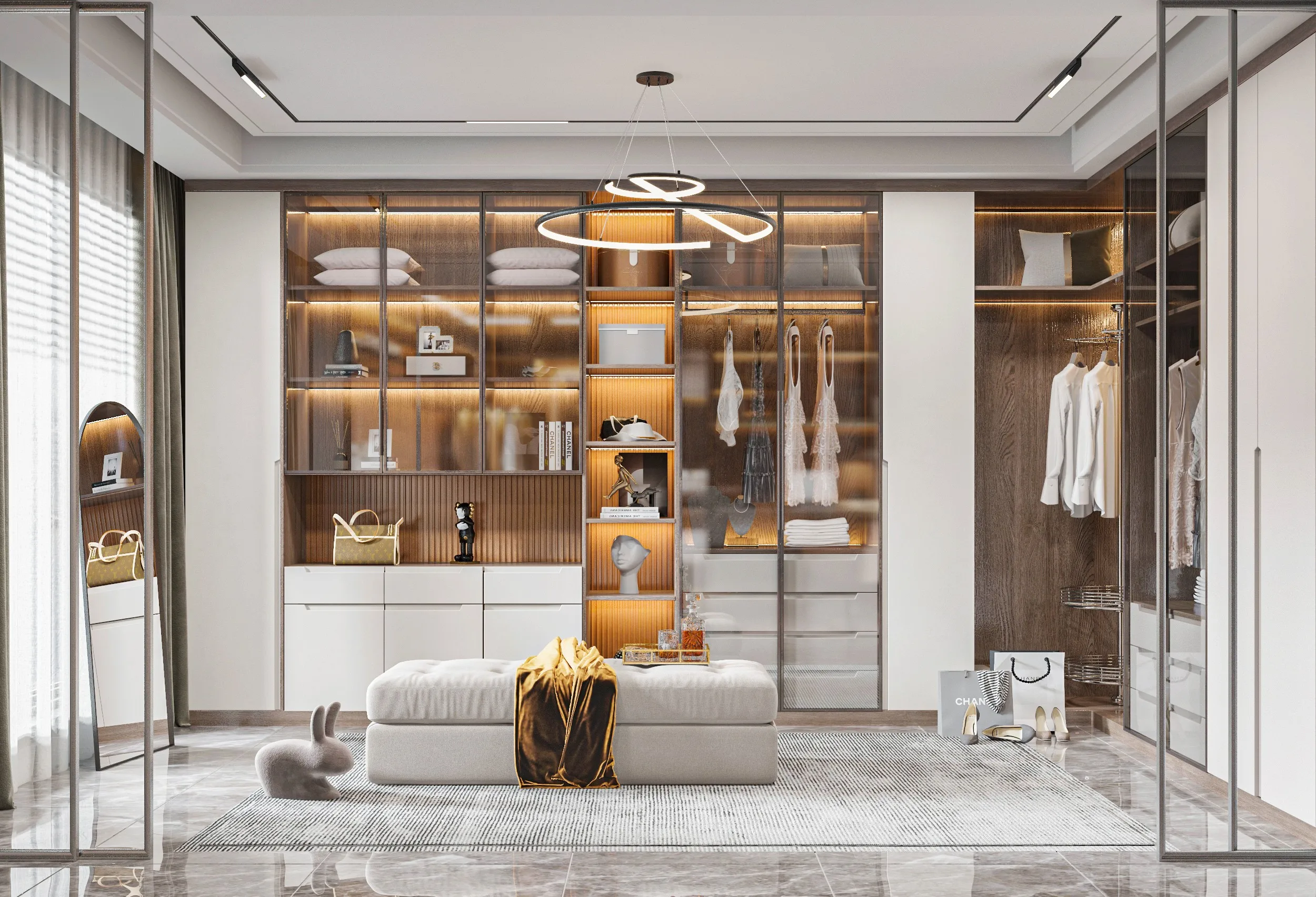 Free design Custom modern walk in closet wardrobes----Please contact for exact price