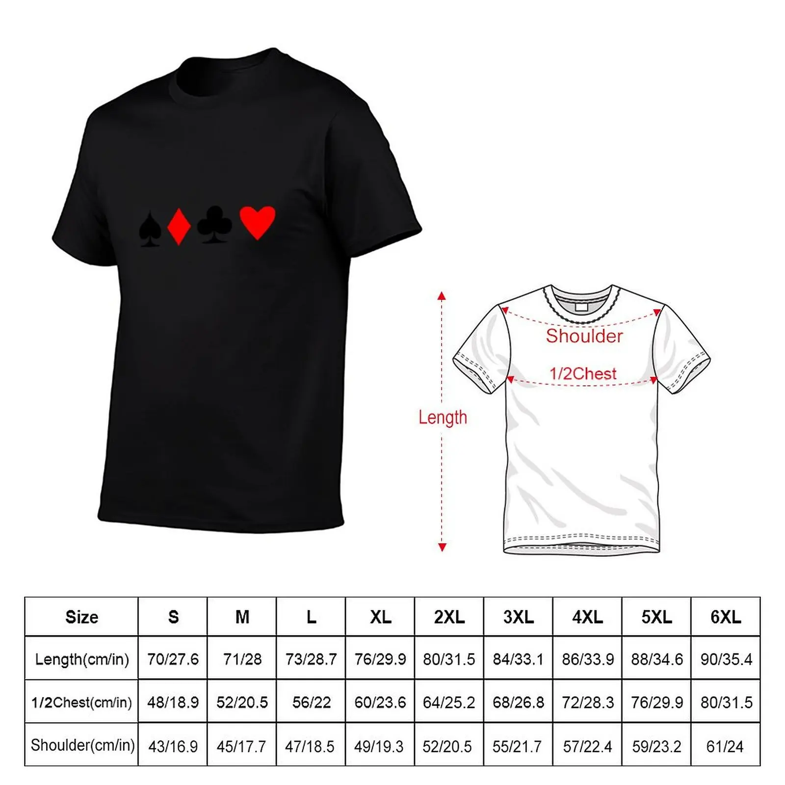 Poker Suite T-Shirt tops anime essential t shirt aesthetic clothes mens cotton t shirts