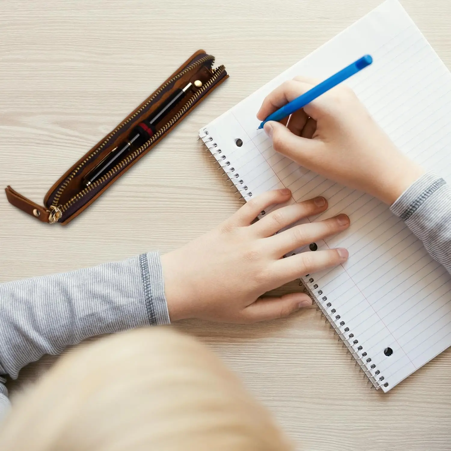 Etui na długopis z prawdziwej skóry, ręcznie robione, pojedyncze etui na długopis, futerał na pióro wieczne, pokrowiec, vintage, mini piórnik