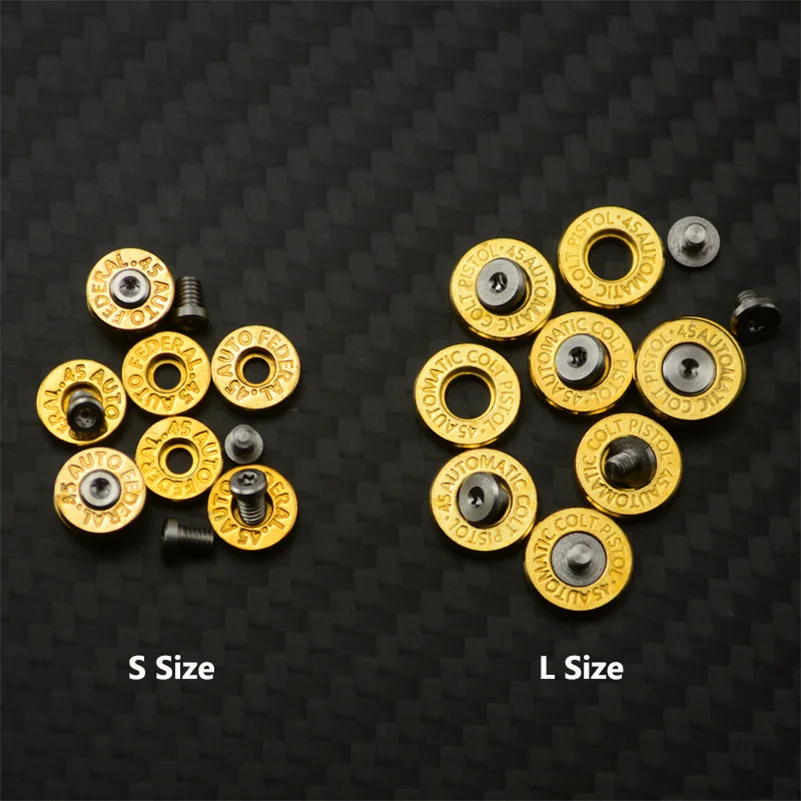 3 Sets Brass Decorative Screws Washer Bottom Fire Steel Seal DIY Knife Lighters Accessories .45 AUTO FEDERAL COLT PISTOL Bullet