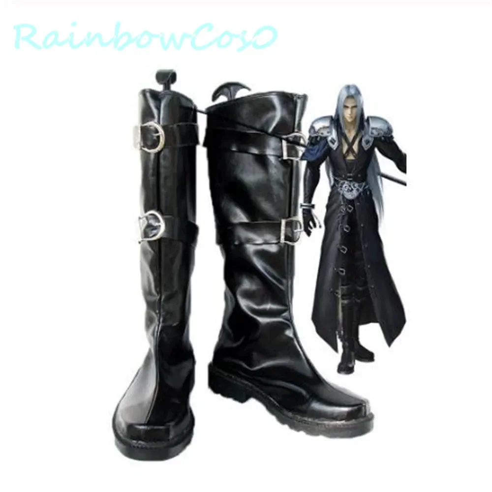 

Final Fantasy VII FF7 Sephiroth Cosplay Shoes Boots Game Anime Halloween RainbowCos0