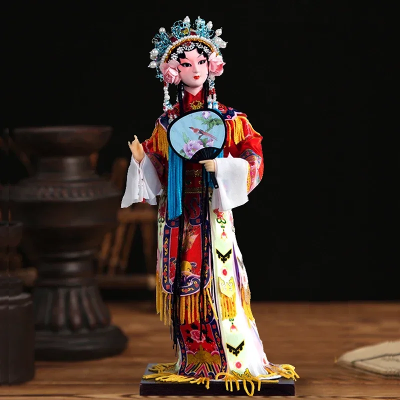 Chinese Style Characteristic Silk Figurine Doll Ornament Chinese Traditional Handicrafts Small Gift Peking Opera Figure Mask