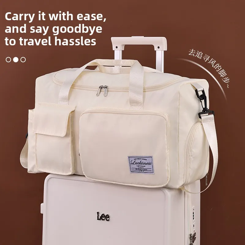 

Новая большая многослойная водонепроницаемая дорожная сумка с ручкой и креплением для чемодана, из полиэстера, для удобного хранения