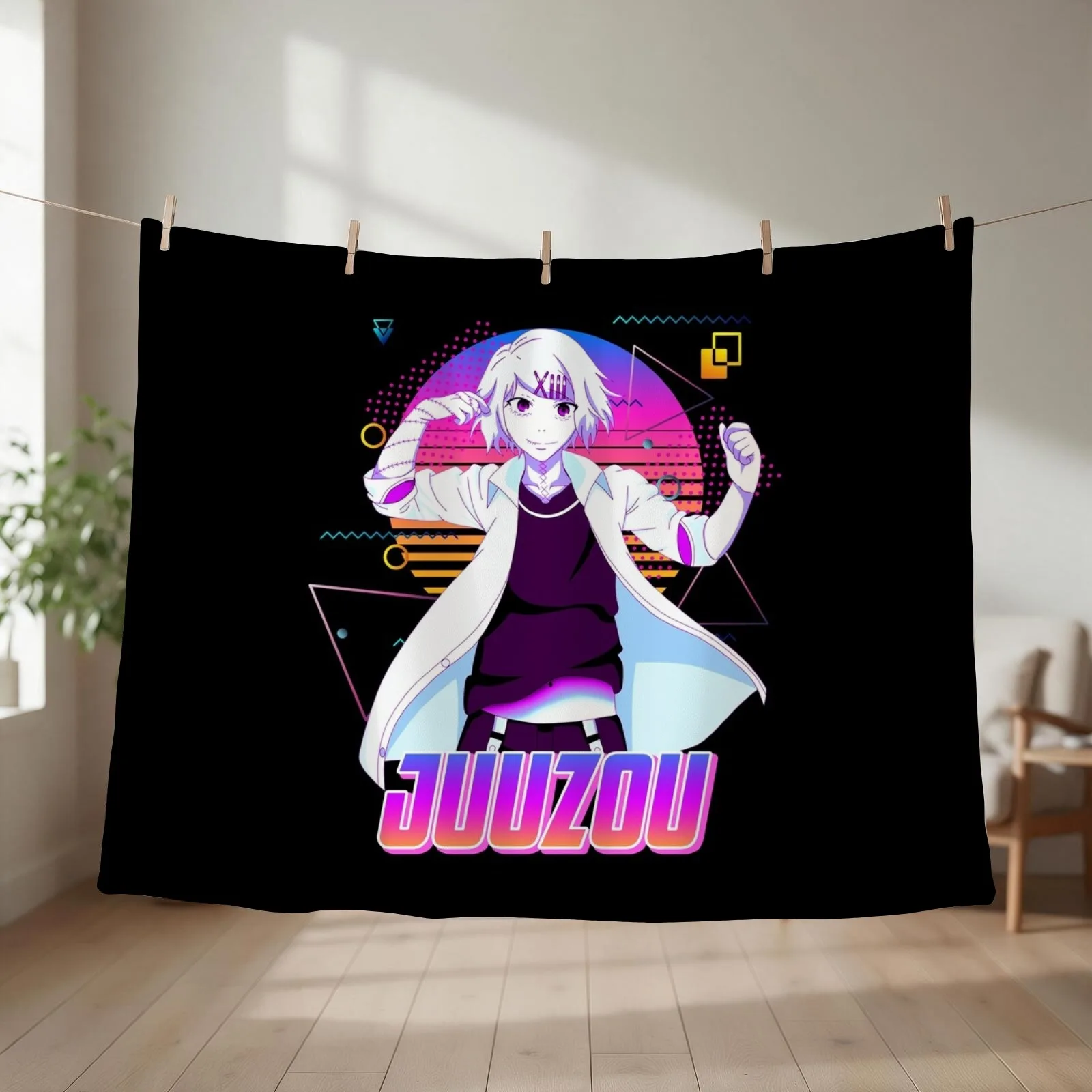 Juuzou Suzuya - Retro Art Throw Blanket couch cozy soft plush fuzzy picnic outdoor blanket