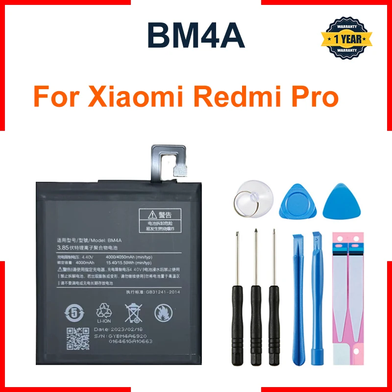 

Xiao Mi Battery 4050mAh BM4A Phone Batteries For Xiaomi Hongmi Redmi Pro RedmiPro Phone Replacement Batteria