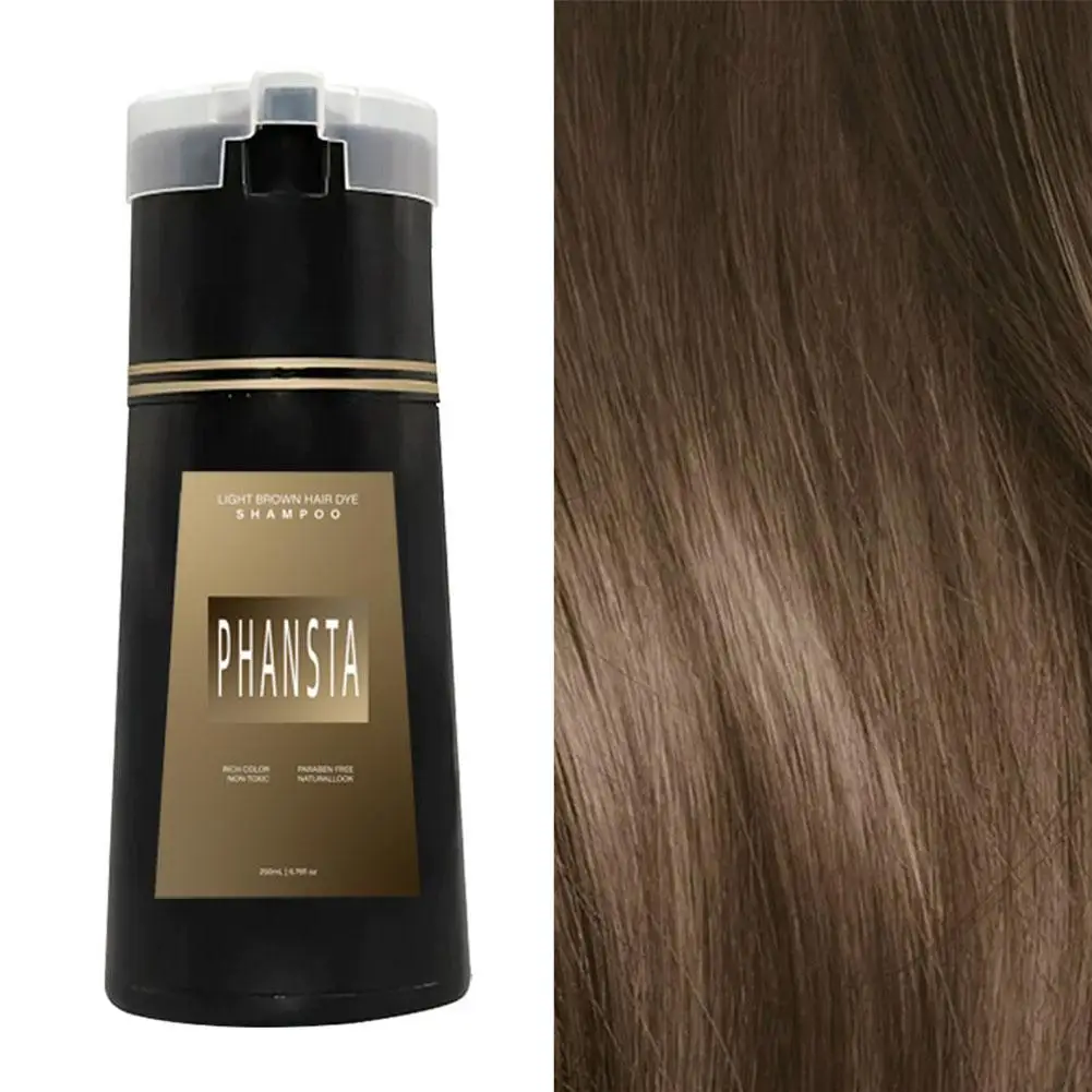 Champú de tinte para el cabello 3 en 1, champú de coloración rápida instantánea, cubierta permanente para cabello blanco, peinado puro a base de plantas, champú de tinte para el cabello