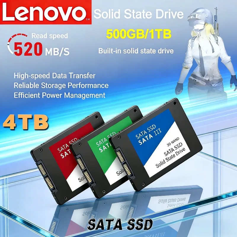 

Твердотельный накопитель Lenovo SSD/HDD 2.5 дюйма, 4 ТБ, 2 ТБ, 120 ГБ, 240 ГБ, 1 ТБ, 512 ГБ, 250 ГБ, внутренний жесткий диск SATA для ноутбуков и компьютеров