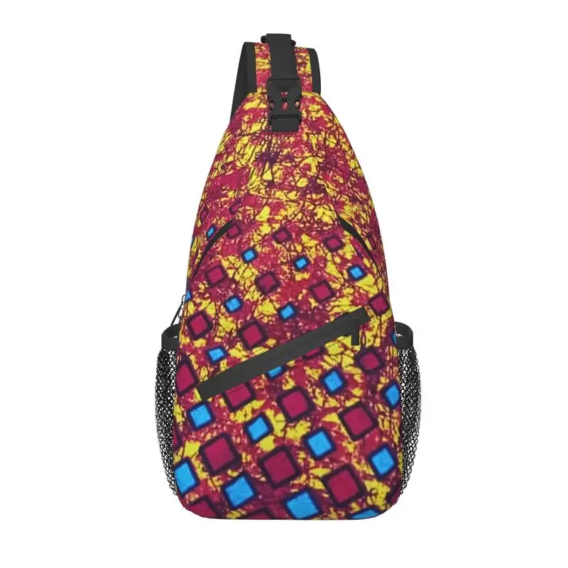 Moda africano ancara impressão digital sling crossbody mochila homens áfrica arte étnica ombro peito saco para viagens caminhadas daypack