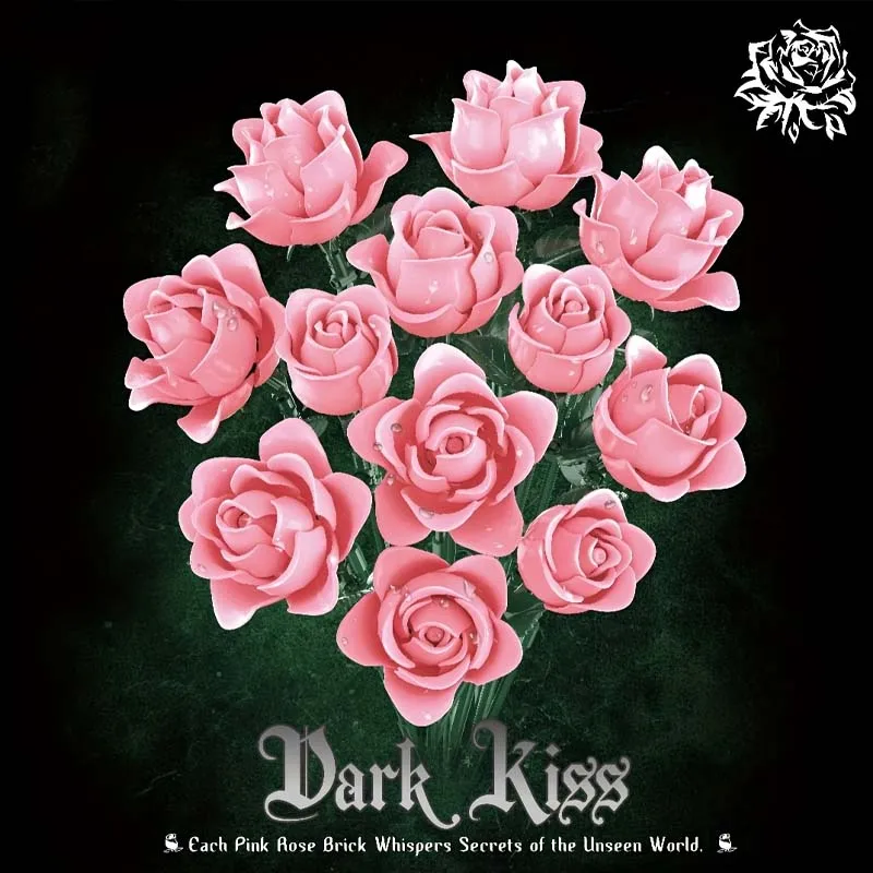 

585+pcs 2025 New Pink Rose Bouquet Building Block Set - Romantic Valentine's Day Gift for Mother's Day & Birthday Present