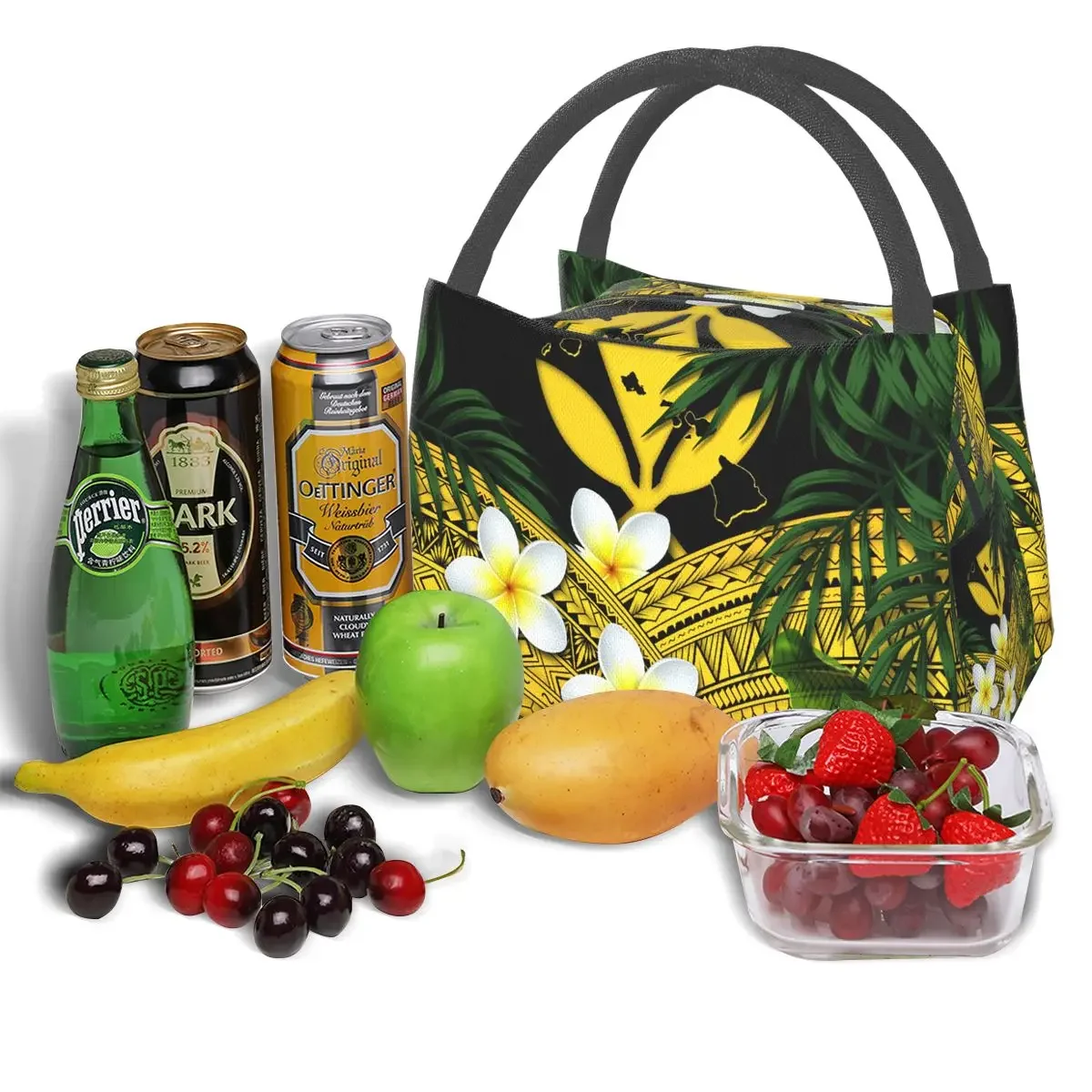 NOISYDESIGNS Lunch Bags for Women Hawaiian Flower With Polynesian Printing Portable Insulated Handbags Thermal Food Picnic Bag