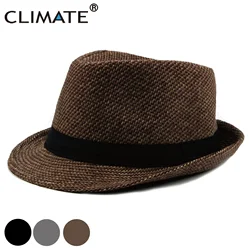 CLIMATE Men Winter Fedora Warm Fedoras Men Hats for Man British Style Warm Hat Caps Gentleman Top Fedora Men Hat Cap