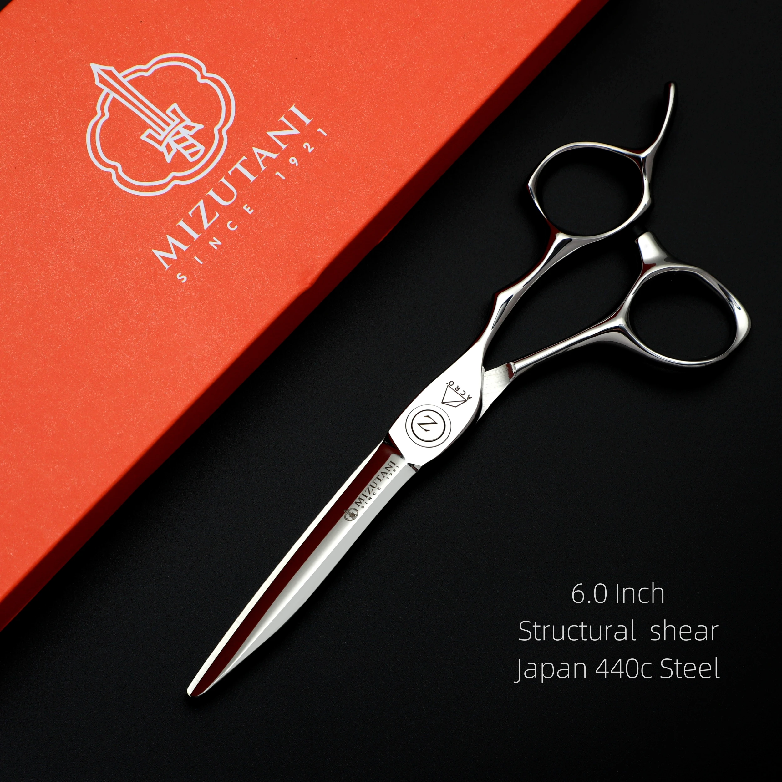 

MIZUTANI professional barber scissors Barbershop accessories 6.0 inch japan 440C steel sissors Hair cutting machine