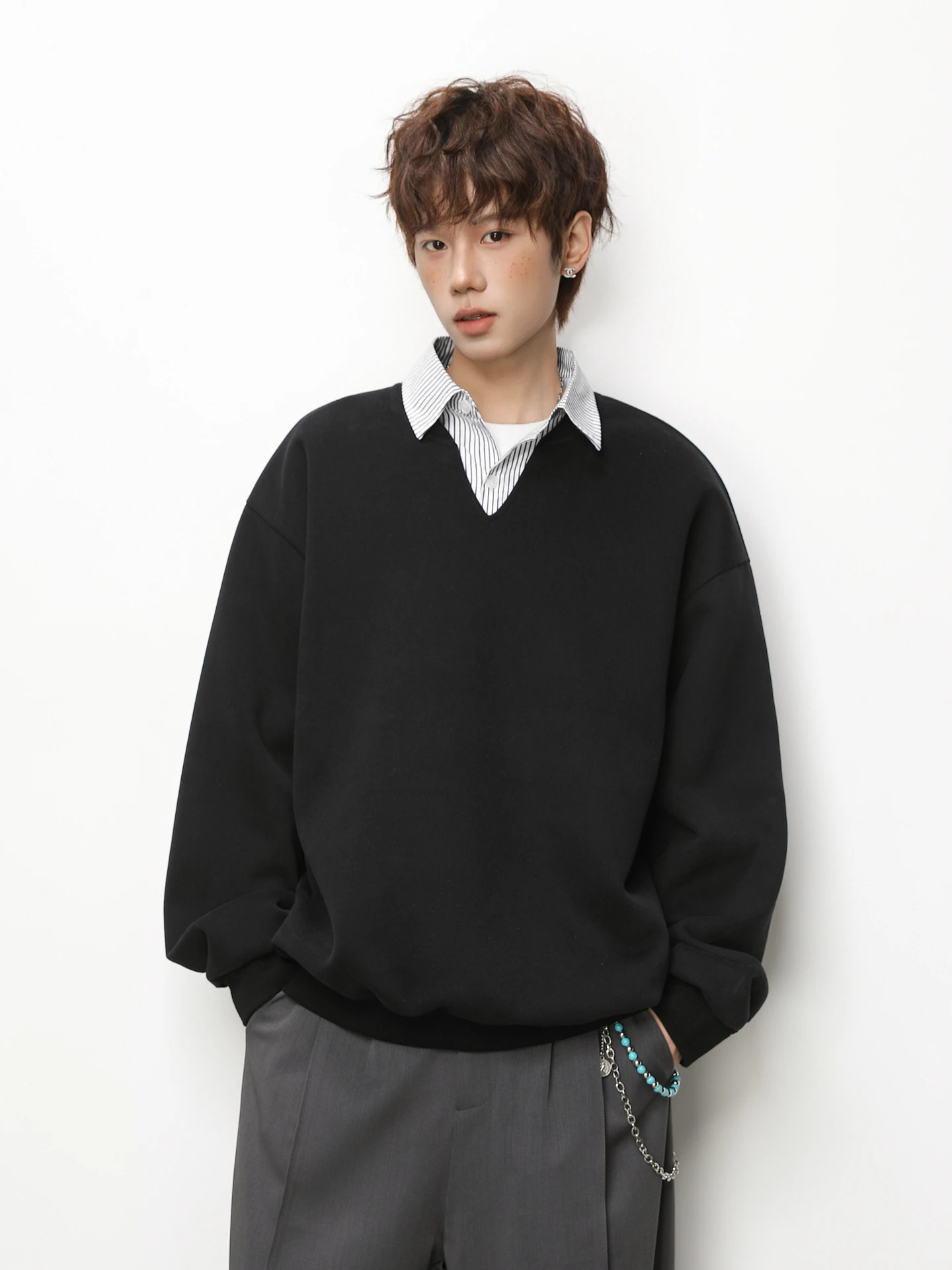 

Весенняя винтажная свободная толстовка с капюшоном в полоску и лоскутным узором, повседневная, из смесового хлопка и полиэстера, для пар