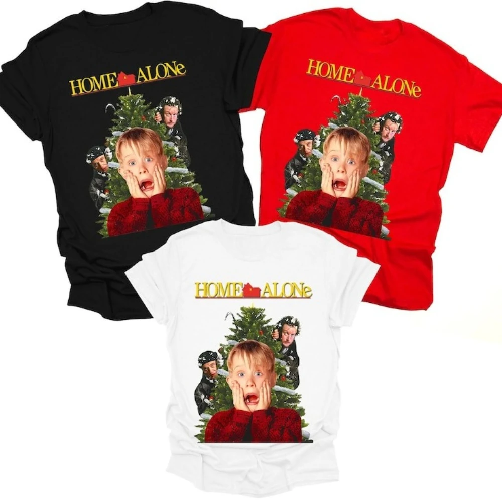 Weihnachten Kinder T-Shirt Kevin Home Alone T-Shirt Klassisches Weihnachtsshirt Vintage Weihnachten Urlaub T-Shirt Jungen und Mädchen Casual Tops