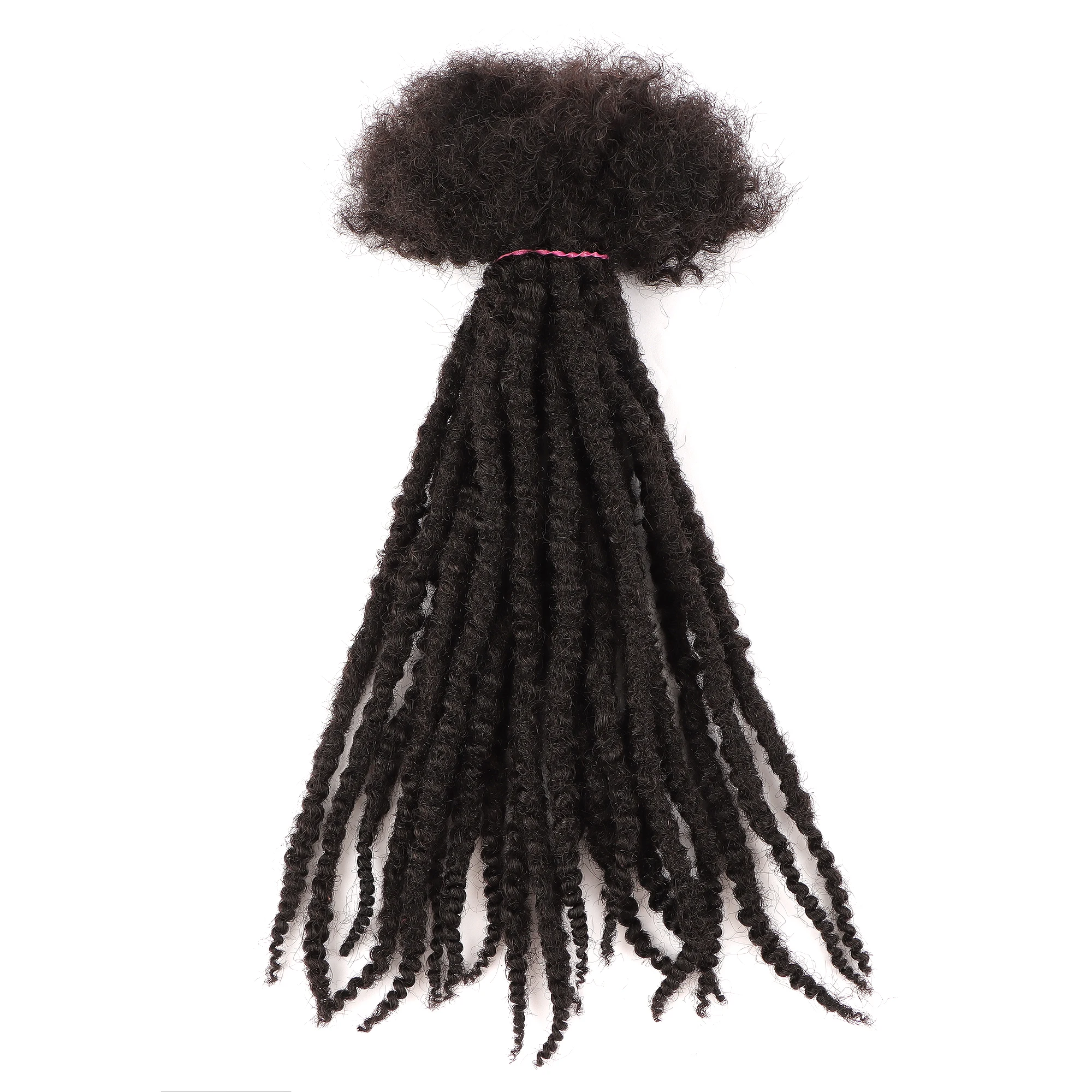 AHVAST-Extensions de dreadlock texturées pour hommes et femmes, 0.6 vrais cheveux humains, faites à la main, locs 8-30 ", 100% cm d'épaisseur, options