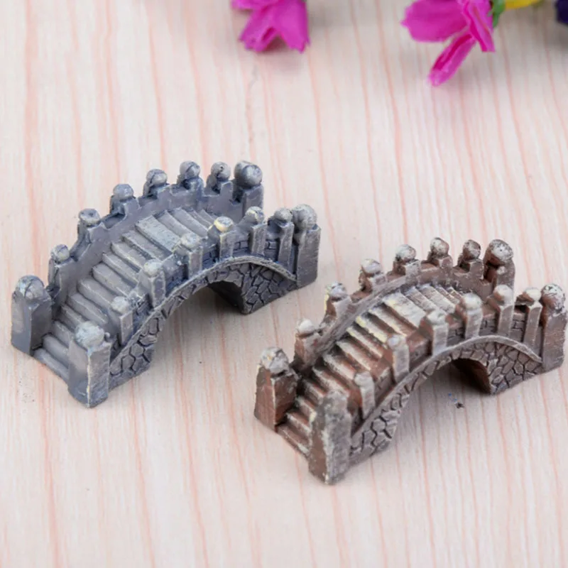 Mini Aquarium Resin Bridge Decoration Simulated Fish Tank Ornaments Decor Landscaping Retro Aquarium Mountain Decor Supplies