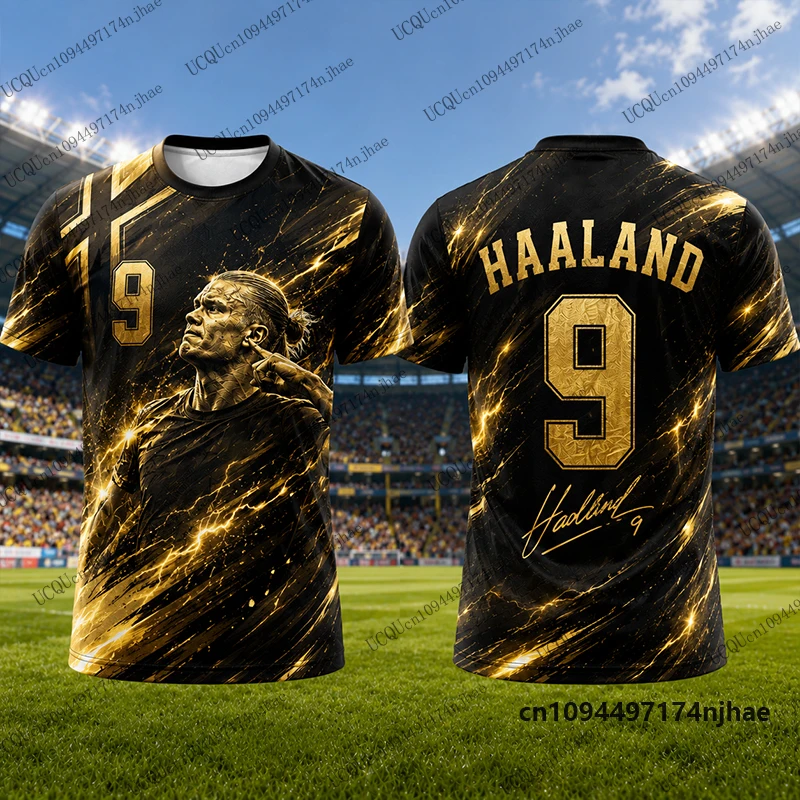 2027 New Special Haaland #9 Print Football Jersey For Men T-shirt Summer Breathable Quick Dry Sports Tees Casual Kids/Adult Tops