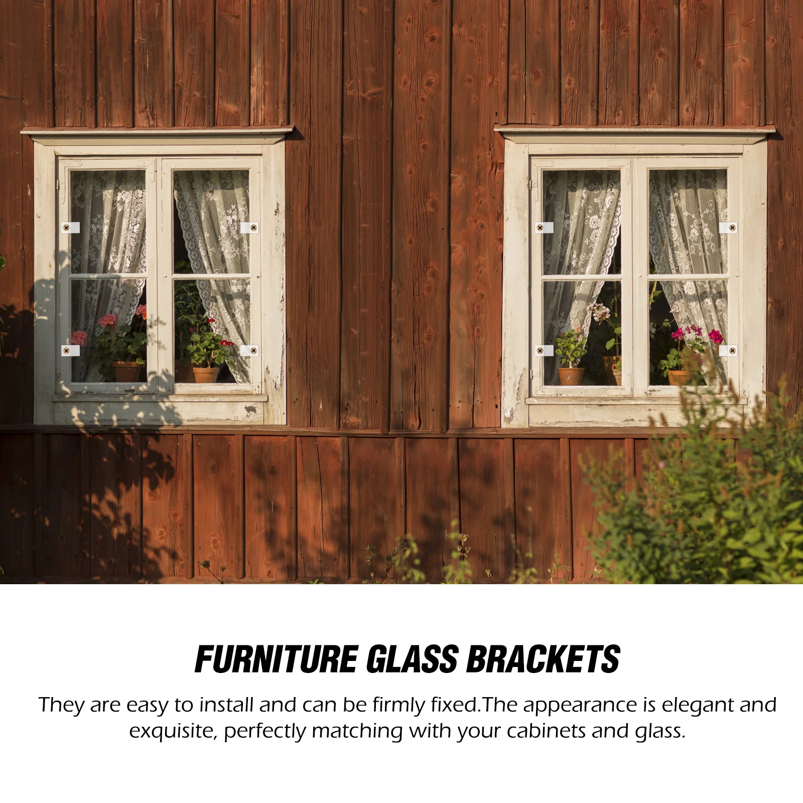 

20Pcs Glass Clips Furniture Brackets Durable Elegant Easy Install Protect Glass Fixing Supplies Clips with Screws