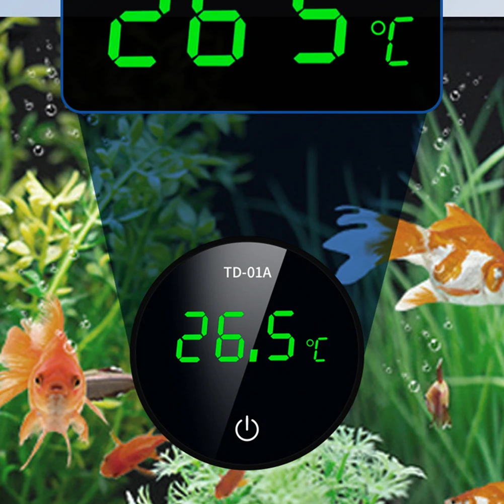 Akuarium termometer Digital LCD elektronik, pengukur suhu tangki ikan Aksesori akuarium