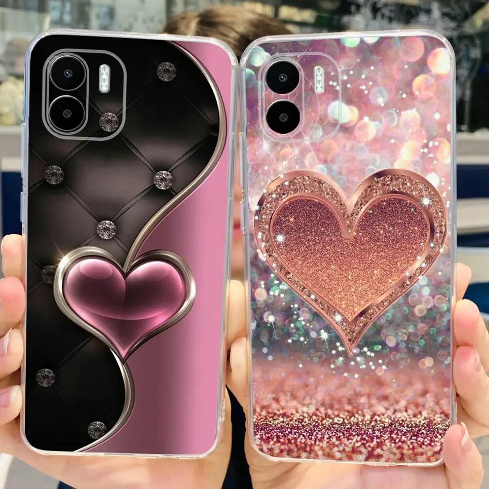 For Xiaomi Redmi A2 A2+ A1 A1+ Case Cover Redmi A1 Plus A2 Plus Lovely Cat Marble Painting Clear Soft TPU Silicone Housing Etui