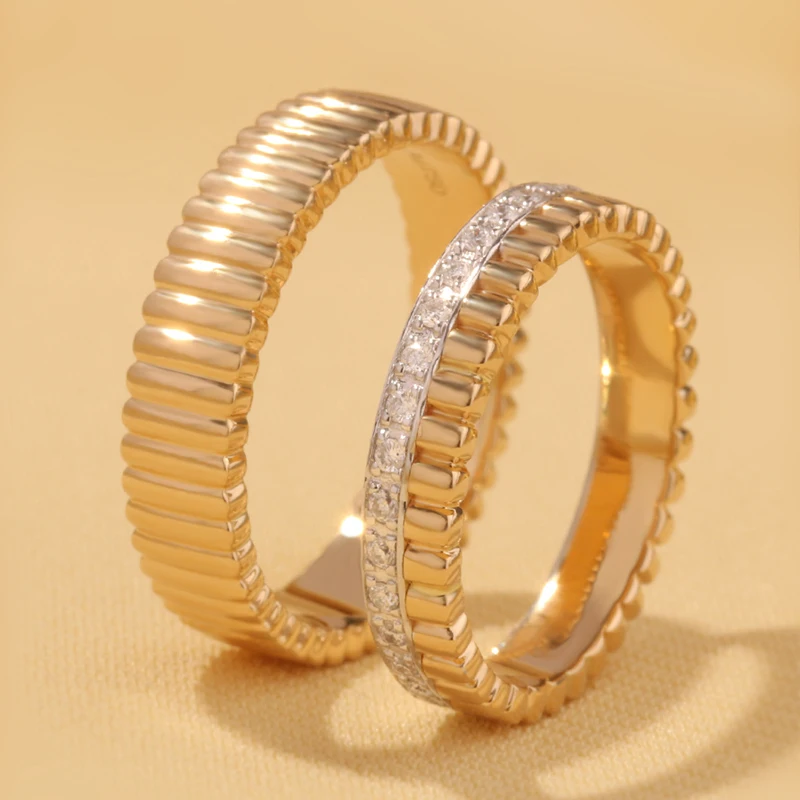 Elevate Your Bond: Premium 18K Gold Engagement Rings for Couples in Platinum, Gold Colors