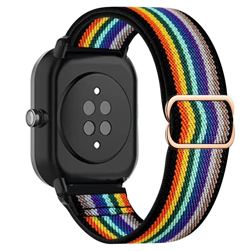 Correa elástica de nailon para reloj Amazfit, pulsera de 20/GTS Amazfit 22MM para 4/2/E/3/GTS2 Mini/GTR 4/3/Pro/2, 42mm, Bip 5 3 pro