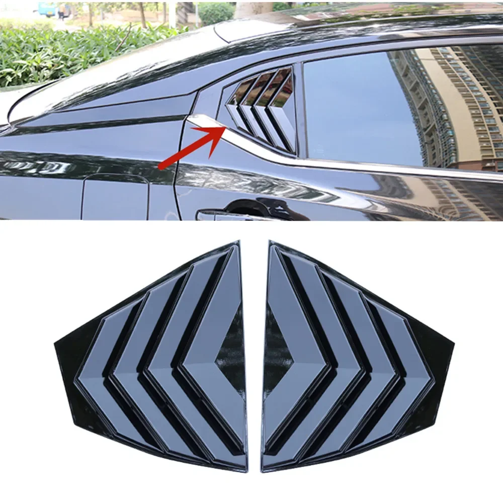 لنيسان سنترا/سيلفي 2020-2022 ABS البلاستيك النافذة الخلفية الربع كوة مغرفة غطاء الجانب تنفيس الكسوة اكسسوارات السيارات لاصق