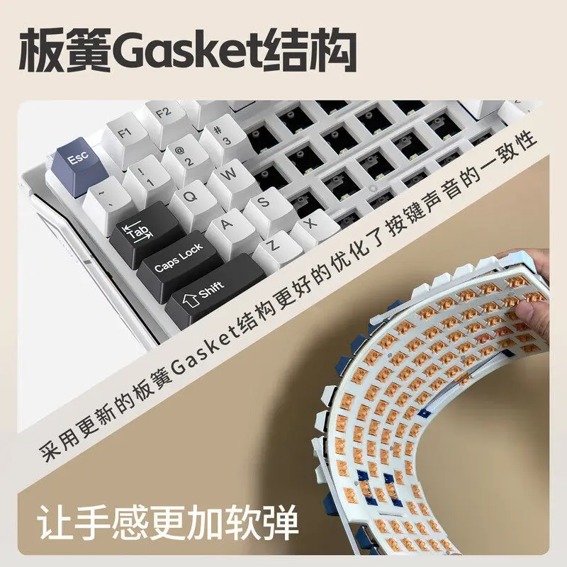Tri Mode Wireless Mechanical Keyboard Key Hot Swappable Bluetooth G Usb Red Switch Tft Screen Gasket Sound Damping Gaming Office