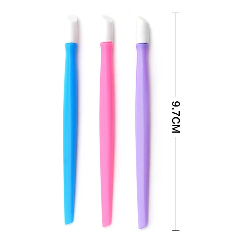 1/2/3PCS Nail Art Legno arancione Bastone di legno Strumenti per la cura del manicure Cuticole Nail Art Pusher Pen Bastone liscio per adesivo