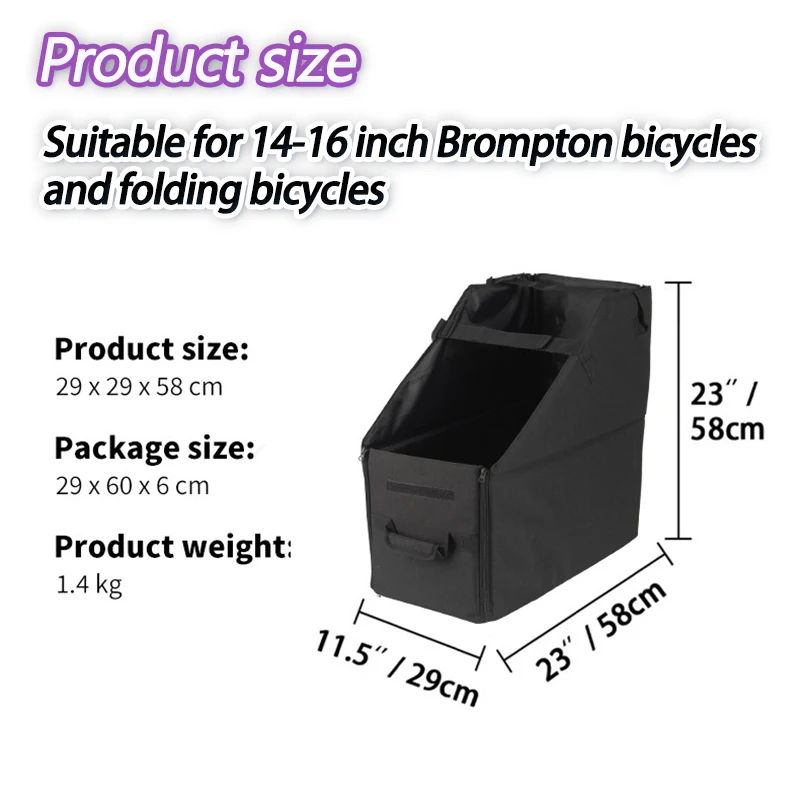 Bicycle Storage Bag Handheld strap Use For Brompton Birdy BYA412 Suitable for 14-16 inch Brompton bicycles and folding bicycles