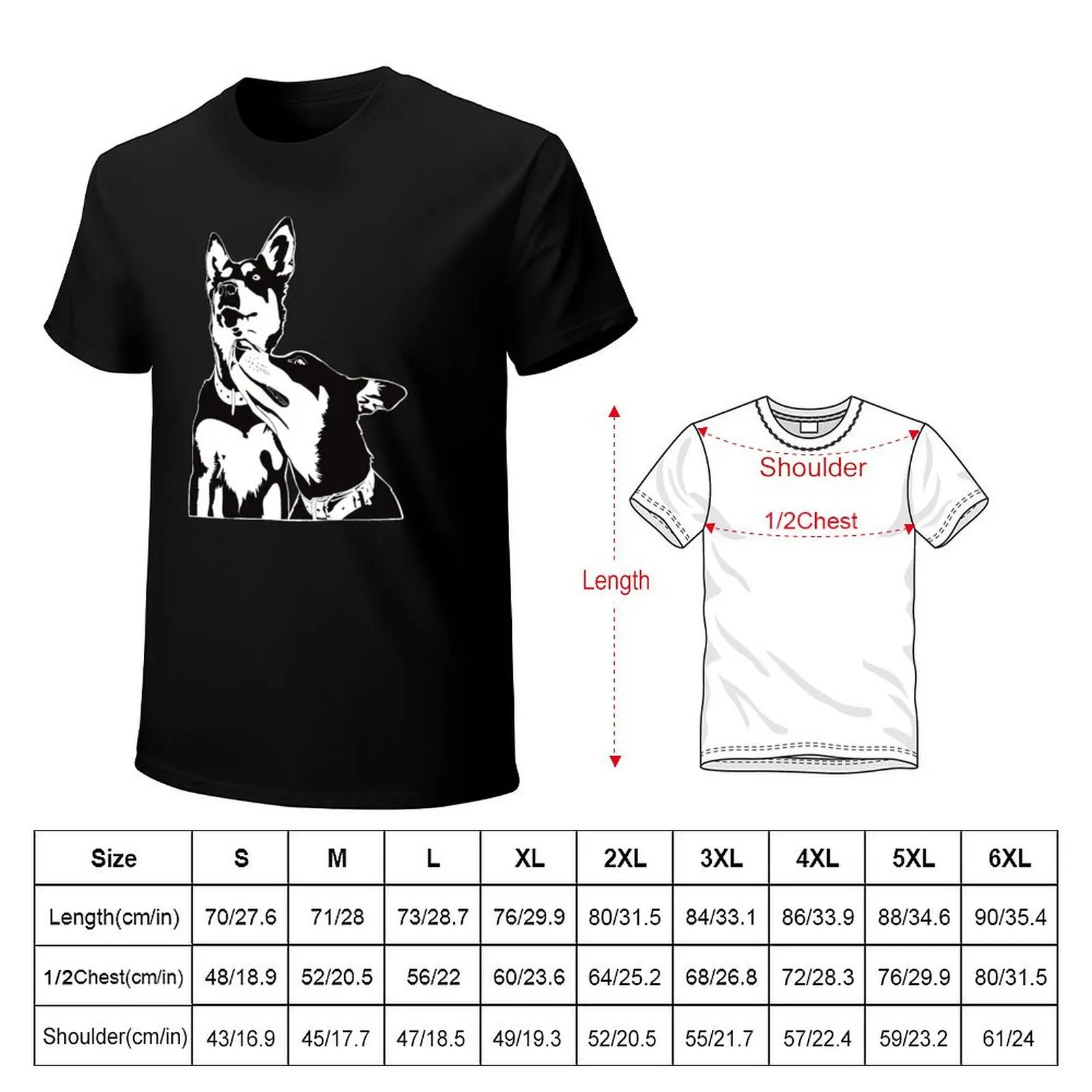 Kelpie snuggles T-Shirt Luxury man T-shirts man quick-drying shirts graphic tee men