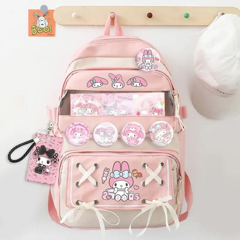 

Sanrio японский детский рюкзак My Melody модный рюкзак новый стиль Куроми мультфильм новый стиль студенческий рюкзак большой вместимости