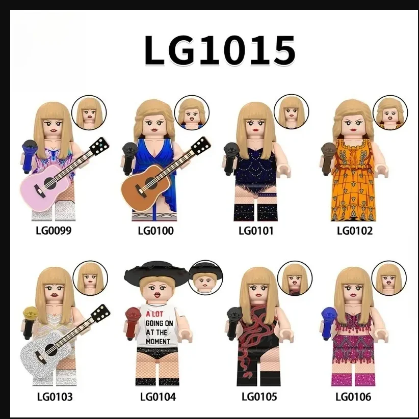 New Toys Star Singer Girl Building Blocks Cartoon Mini Action Figures Toys For Kids Christmas Gifts LG1015