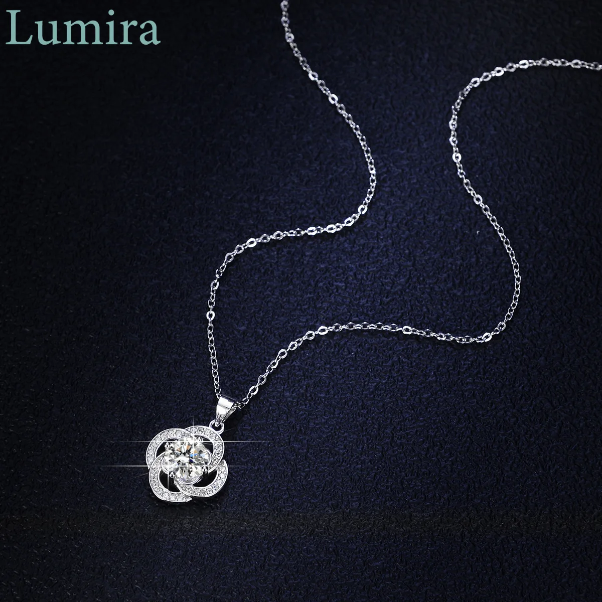 Lumira Fashion Windmill New Pendant Platinum PT950 Necklace 1 Carat Moissanite Necklaces for Women Charm Fine Jewelry Gift