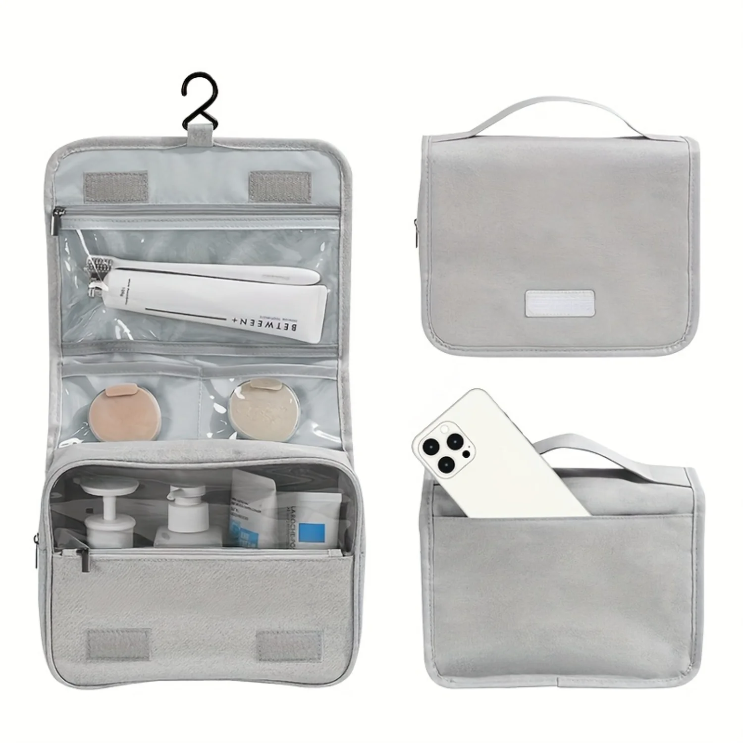 Wash Bag - Spacious Multifunctional Hook Design for Easy Organization, Water-Resistant Cosmetics , and Compact Travel Accessorie