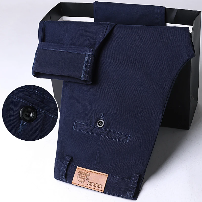 

2026 New Spring Straight Leg Men's Jeans Elastic Breathable Fashion Pants Solid Color Business Daily Denim Casual Trousers