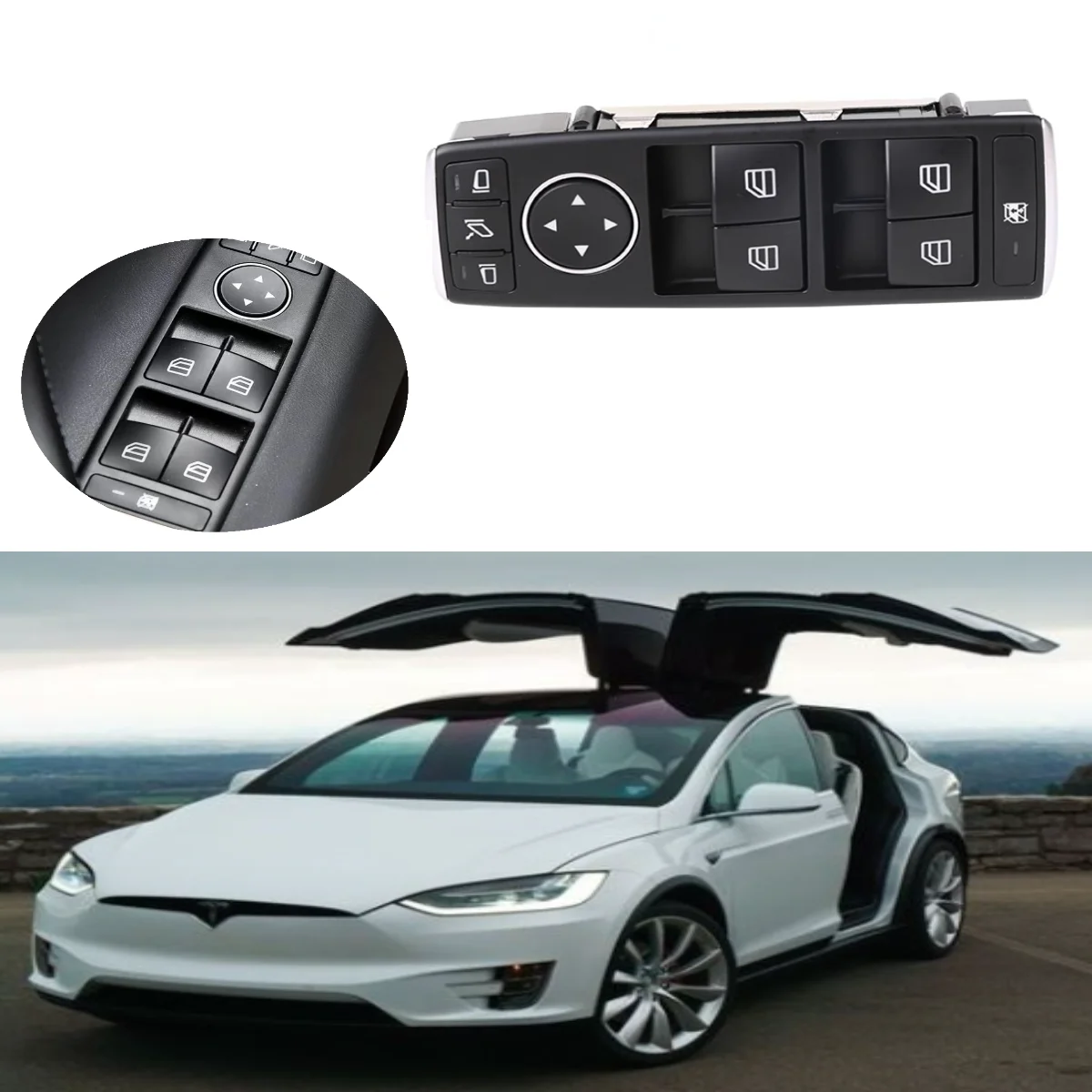

For Tesla Model S/X main driver's seat glass lifter switch button window switch button accessory 1028641-X0-A