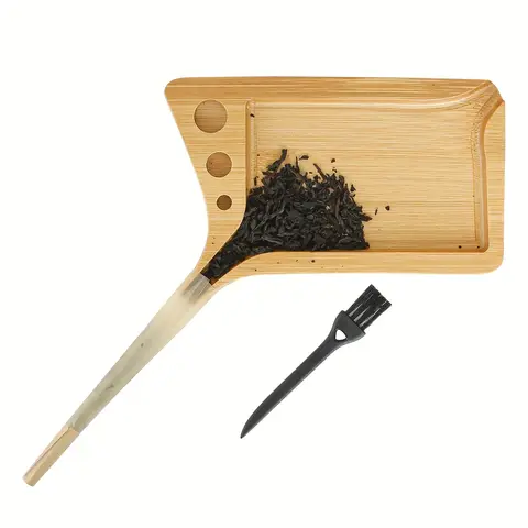Bamboo Wood Herb Tobacco Rolling Tray with Funnel Tool Loader  Cones Multipurpose Smoking Accessories