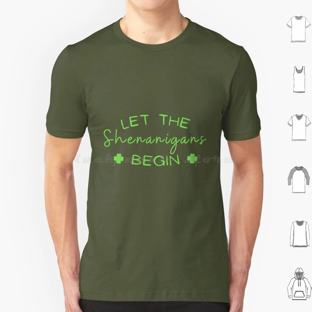 Día Let The Shenanigans Begin camiseta hombres mujeres niños 6xl St Patty S día día mujeres día hombres trébol Vintage día verde