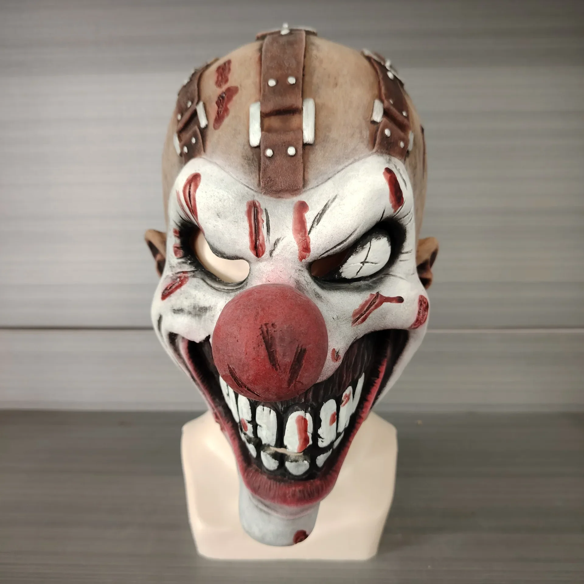 Cross-border Halloween Clown Fear Factor Latex Mask Party Costume Npc Escape Room Ghost House Cosplay Atmosphere