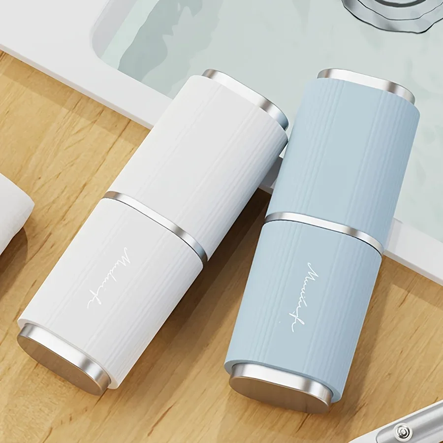 1 صندوق تخزين فرشاة الأسنان المحمول، علبة فرشاة الأسنان للسفر، علبة معجون الأسنان البلاستيكية، كوب غسول الفم لرحلة العمل