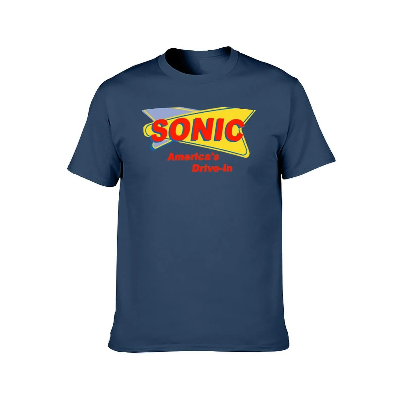 Sonic America&x27;s drive-in Fast Food Logo Red T-Shirt T-Shirt quick-drying funny meme t-shirts plain tee shirts for men