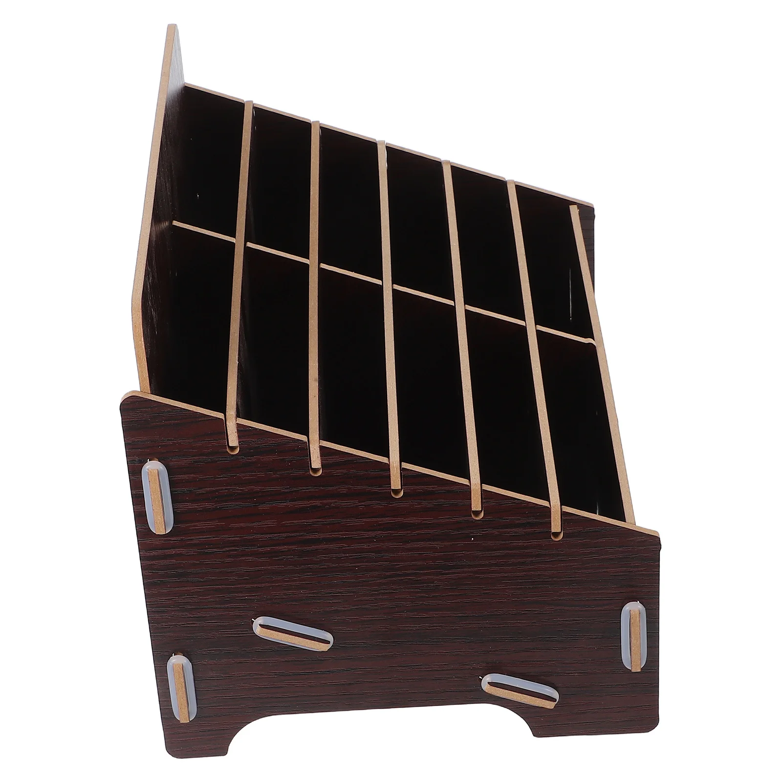 12 مقصورة خشبية صندوق تخزين الهاتف منظم سطح المكتب لمكتب المنزل حامل هاتف الخليوي متعدد الوظائف انفصال المحمول #1