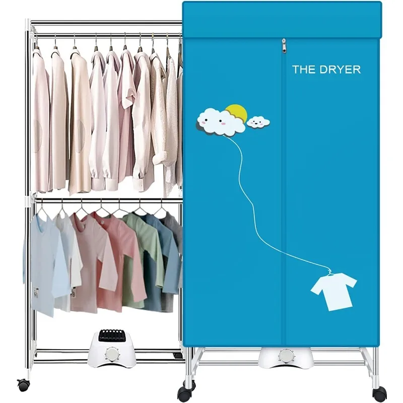 

Portable Dryer,110V 1000W Electric Clothes Dryer Machine Double layer Stackable Clothes Drying Rack for Apartments, RV,Laundry